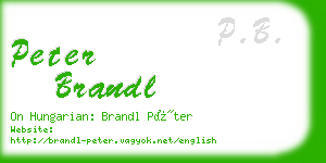 peter brandl business card